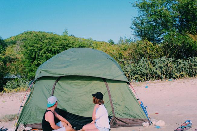 The camp of a group of friends